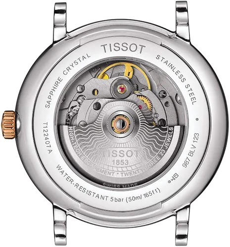 Vista 5 de Tissot Mens Carson Auto Acero inoxidable reloj de vestir oro rosa 5N, gris T1224072203300