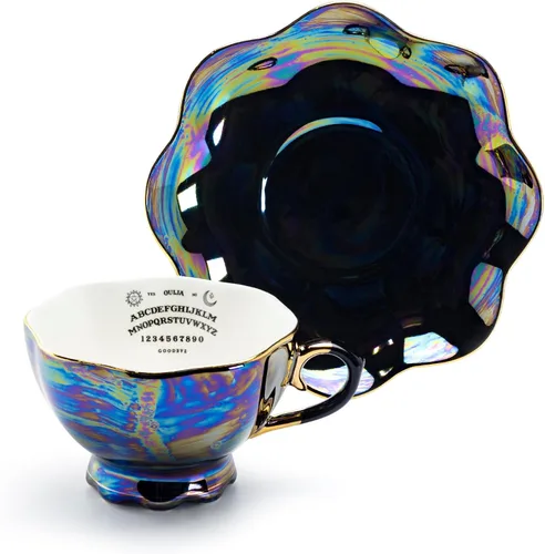 Vista 2 de Grace Teaware Ouija Board - Taza de té y platillo con borde dorado