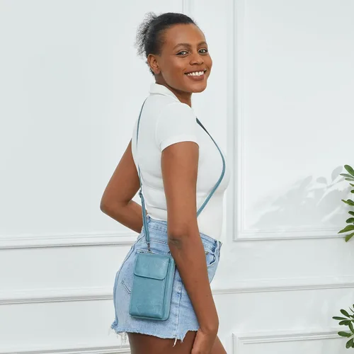 Vista 2 de DIVCIDLC Bolso cruzado pequeño para teléfono celular, cartera con ranuras para tarjetas