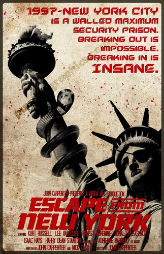 Vista 2 de Escape from New York John Carpenter Snake Plissken Original Art Print 11x17
