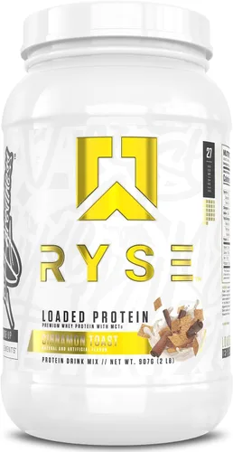 Vista 10 de RYSE Proteína en Polvo Cargada - Jet-Puffed Pastel de Cumpleaños - 25g Aislado y Concentrado de Proteína de Suero con Fibra Prebiótica y MCTs - Bajo