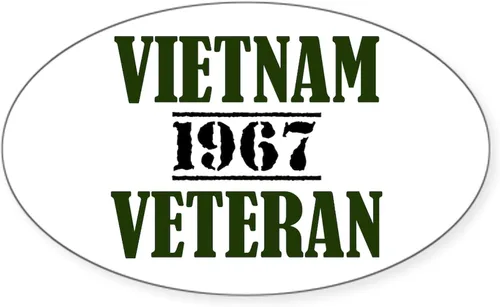 Vista 4 de CafePress Adhesivo ovalado para parachoques de coche de veterano 67 de Vietnam