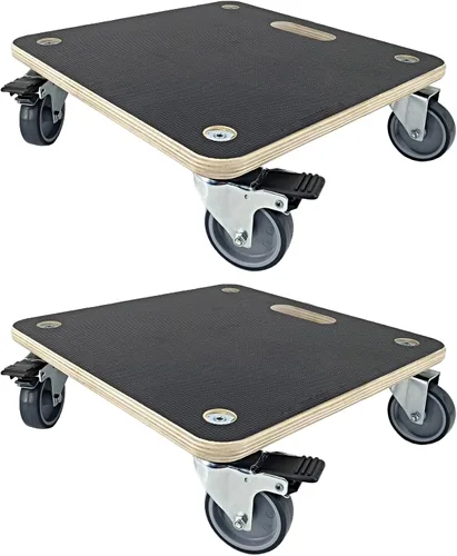 Vista 10 de Carrito Móvil para Muebles Plataforma de Madera 2 Paquetes, 17.32 x 9.06 pulgadas, Capacidad de 882 libras Carritos de Madera Resistentes