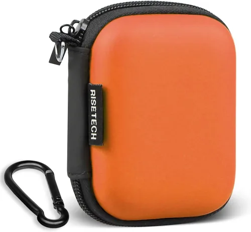 Vista 8 de Funda rígida para auriculares, bolsa de almacenamiento de auriculares de EVA, pequeña bolsa con cremallera compatible con auriculares con cable, JBL
