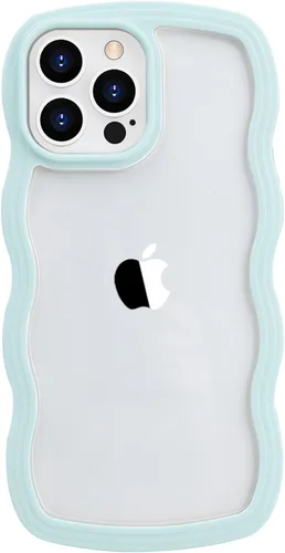 Vista 8 de LOEV Funda transparente diseñada para iPhone 7 Plus, iPhone 8 Plus con borde ondulado, bonita funda transparente con forma de onda rizada, a prueba