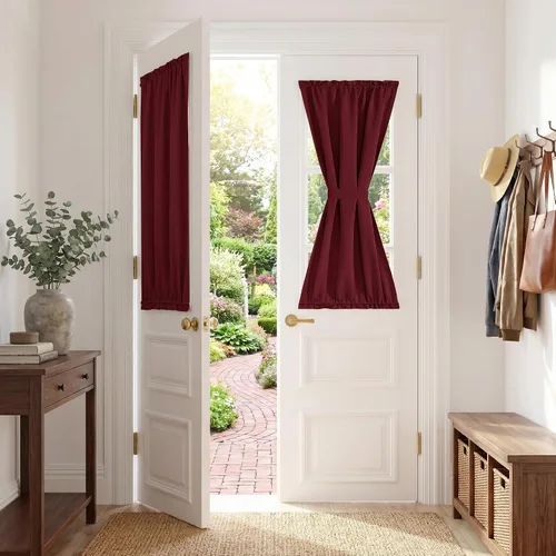 Vista 62 de PONY DANCE Persianas para puertas – Paneles opacos para tratamiento de ventanas, cortinas sólidas de alta resistencia con bolsillo para barra