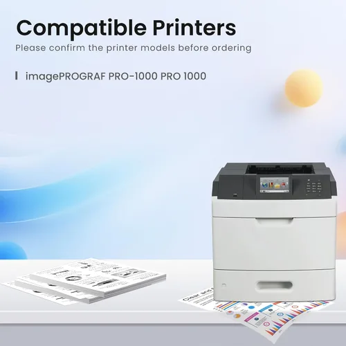 Vista 2 de GREENBOX Compatible con cartuchos de tinta Canon PFI 1000 PFI-1000, paquete de 12 colores de repuesto para PFI1000 Tanque de tinta para impresora