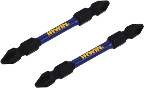 Vista 2 de IRWIN Tools IWAF32DEPH22 Impact Performance Series Destornillador de doble extremo Número-2 Phillips Power Bit, 2 1/2 pulgadas, paquete de 2