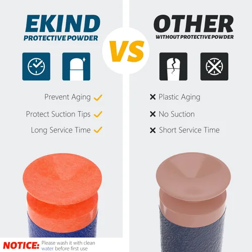 Vista 4 de EKIND Paquete de 100 piezas de repuesto de dardos de succión de bala de espuma compatible con NERF N-Strike Series Blaster (negro)
