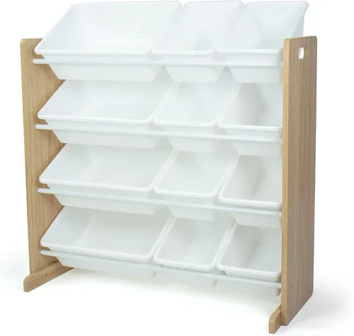 Vista 19 de Humble Crew Organizador de almacenamiento de juguetes para niños con 12 cubos de plástico, camuflado, contenedores extraíbles para sala