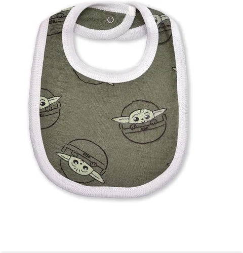 Vista 6 de STAR WARS The Mandalorian Baby Yoda - Conjunto de body de manga larga para niño, pantalones deportivos y babero para recién nacidos, blancoverde