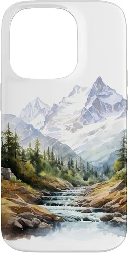Vista 17 de Funda para iPhone 11 Pro acuarela montañas paisaje