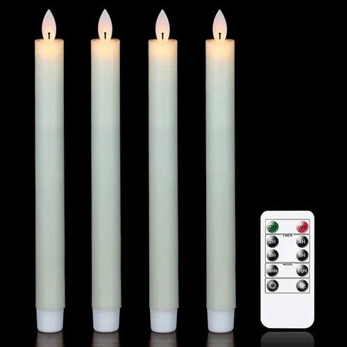 Vista 26 de Wondise Velas Cónicas Sin Llama con Control Remoto Temporizador, Candelabros Rojos Cerosos Reales a Batería Velas LED de Mecha 3D para Decoración