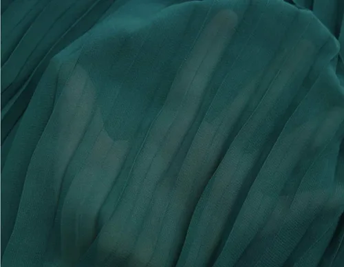 Vista 6 de chouyatou Pantalones de gasa plisados con cintura elástica para mujer