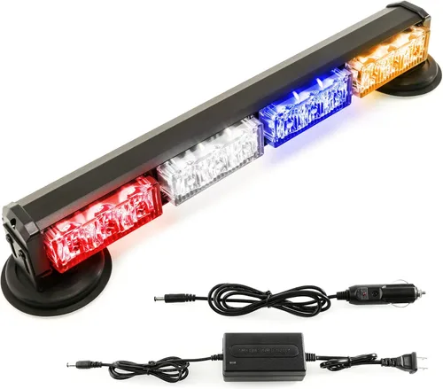Vista 11 de Barra de luces estroboscópicas de emergencia alimentada por batería de 14.8 pulgadas para camiones/vehículos, recargable, inalámbrico, en la azotea