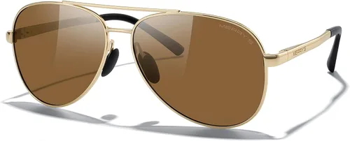 Vista 2 de MERRY'S Lentes de sol de aviador para hombres y mujeres, lentes polarizados para conducir, lentes espejados, protección UV 400, 2.283 in