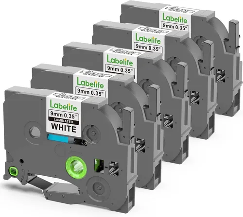 Vista 15 de Labelife Paquete de 5 cintas TZe TZ de 0.47 pulgadas laminadas transparentes TZe-131 de repuesto para Brother Label Maker Tape Clear TZe131 TZ-131