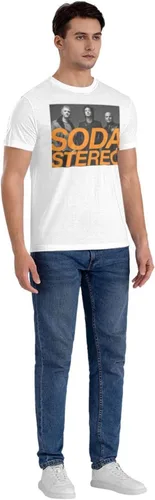 Vista 6 de Soda Music and Stereo - Camiseta de manga corta para hombre, diseño casual, cuello redondo, unisex, color negro