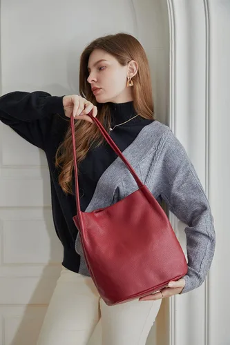 Vista 7 de Iswee - Bolso de piel para mujer y dama, bolsa de hombro y de mano a la moda
