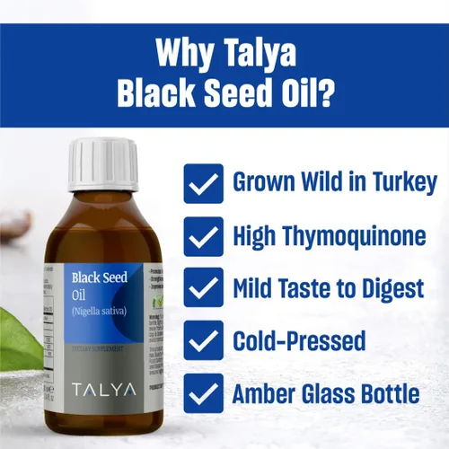 Vista 5 de TALYA Paquete de aceite de orégano y semillas negras - Apoyo inmunológico y digestivo - Alto contenido de carvacrol y timoquinona - Prensado
