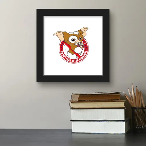 Vista 4 de Trends International Gallery Pops Gremlins - Arte de pared Don't Feed After Midnight, versión enmarcada negra, 12 x 12 pulgadas
