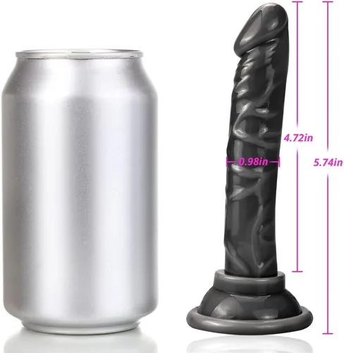 Vista 4 de Juguete sexual anal con consolador realista pequeño, material seguro para el cuerpo, con fuerte ventosa para jugar con manos libres, punto G vaginal