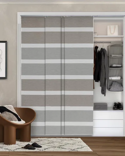 Vista 9 de Persianas Verticales Deslizantes Ajustables para Ventanas 45.8"- 86" An x 96" Al, Persianas de Rieles con Paneles Extensibles para Puertas