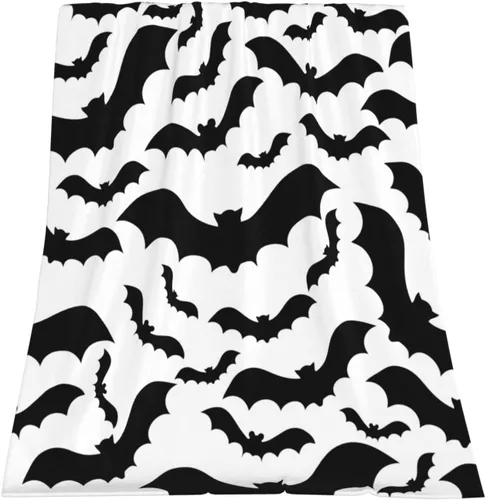 Vista 9 de Jbralid Manta de Halloween divertida con fantasma, lindo y espeluznante de Halloween, manta de franela ligera y acogedora para dormitorio, sala