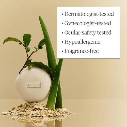 Vista 6 de Briogeo Be Gentle, Be Kind Aloe + Oat Milk Barra de limpieza ultra calmante 3 en 1 Champú sólido, acondicionador y gel de baño para piel sensible