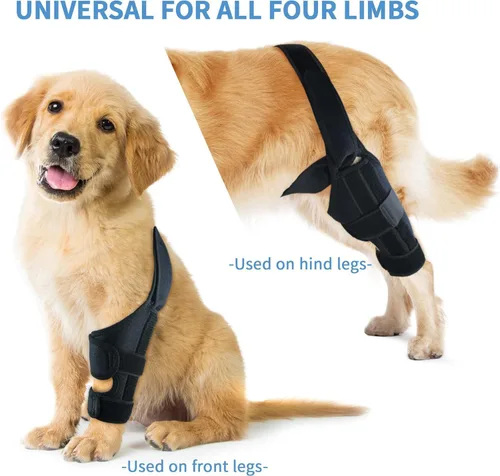 Vista 3 de INDEEMAX Rodillera de perro para pierna trasera, soporte para piernas de perro para perros grandes a pequeños con displasia de cadera, pierna