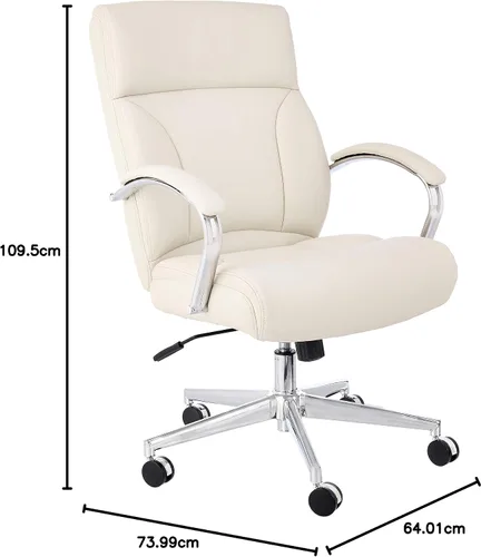 Vista 7 de Amazon Basics Silla de escritorio ejecutiva con fácil montaje, altura ajustable, capacidad de 275 libras, cojín de gran tamaño, 29.13 pulgadas