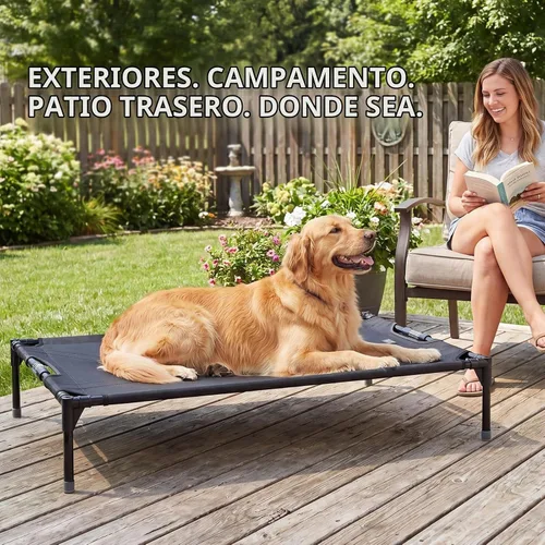 Vista 7 de Petsfit Cama elevada de 42 pulgadas para perros grandes, cuna