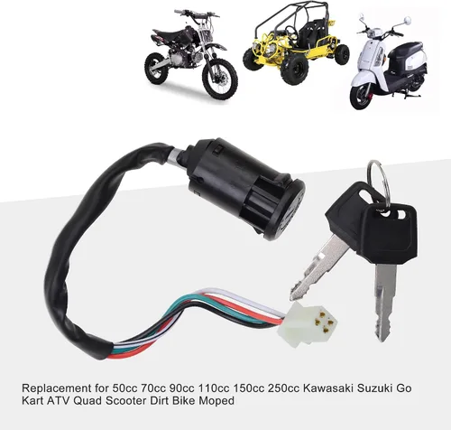 Vista 5 de GOOFIT Interruptor de llave de encendido de 4 cables de repuesto para 50cc 70cc 90cc 110cc 150cc 250cc Suzuki Go Kart ATV Quad Scooter Dirt Bike