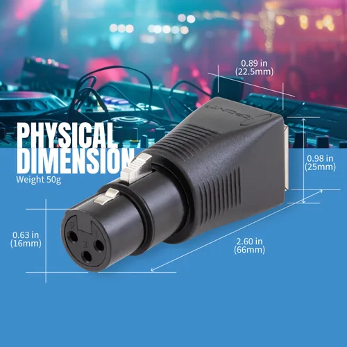 Vista 6 de CPoint XLR RJ45 - Adaptador CPoint XLR RJ45 Ethernet a DMX512, convertidor de cable hembra de 3 pines, XLRJ45-3F