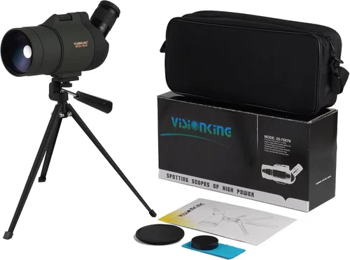 Vista 6 de 25-75x70 Maksutov Telescopio terrestre, 100% resistente al agua, color verde, con prismas Bak4, y trípode.