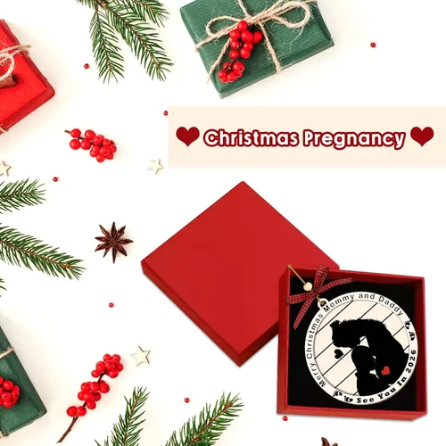 Vista 5 de Adorno con texto en inglés "Merry Christmas Mommy and Daddy See You in 2026", regalo de bebé esperando, adornos de anuncio de embarazo 2025, regalos