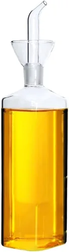 Vista 7 de LandHope Botella de aceite de vidrio dispensador de aceite de oliva, dispensador de medición de vinagre de aceite de cocina con boquilla para cocina