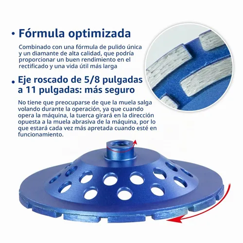 Vista 4 de SALI Muelas abrasivas de hormigón de 7 pulgadas 28 segmentos de diamante Turbo 5/8-11 Arbor Diamond Muela abrasiva apta para pintura, epoxi
