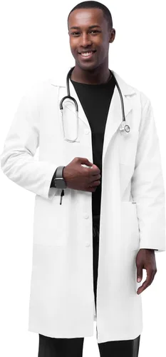 Vista 19 de Adar - Abrigos de laboratorio unisex universales, abrigo de laboratorio clásico de 39 pulgadas Negro