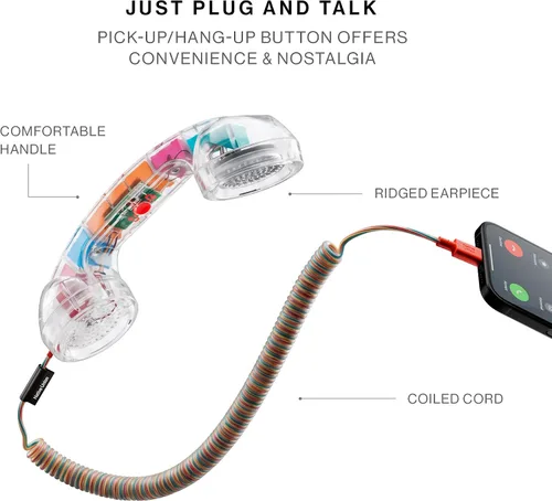 Vista 7 de Native Union Teléfono POP – Auricular de teléfono retro con micrófono y altavoz, USB-C para iPhone, iPad, laptop, tableta, Samsung S25, Flip 7, Fold