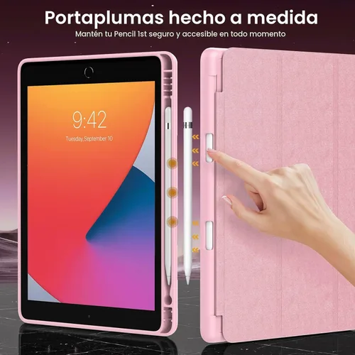 Vista 5 de MoKo Funda para iPad de 9ª/8ª/7ª generación 2021/2020/2019, rosa