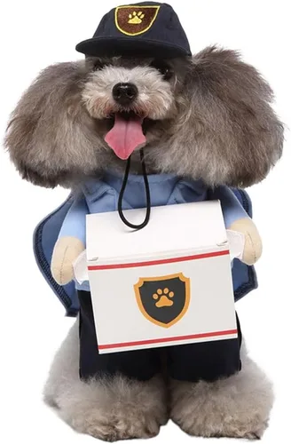 Vista 17 de Disfraz de perro mercenario para cachorro, ropa de cosplay para mascotas, disfraz divertido de Halloween y Navidad, para gatos y perros pequeños