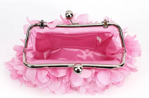 Vista 4 de Buddy - Bolso de mano de satén suave para mujer, con forma de rosa, para boda, fiesta