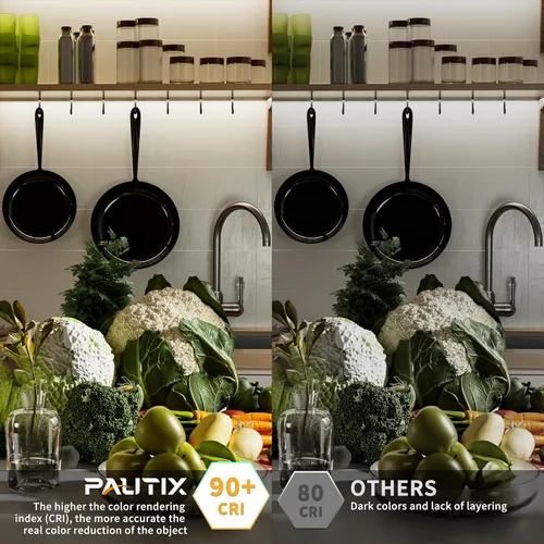 Vista 4 de PAUTIX Tira de luz LED de 24 V, color blanco frío, 5000 K, tira de luz LED COB de 20 pies/20.0 ft, luz LED flexible súper brillante para cocina