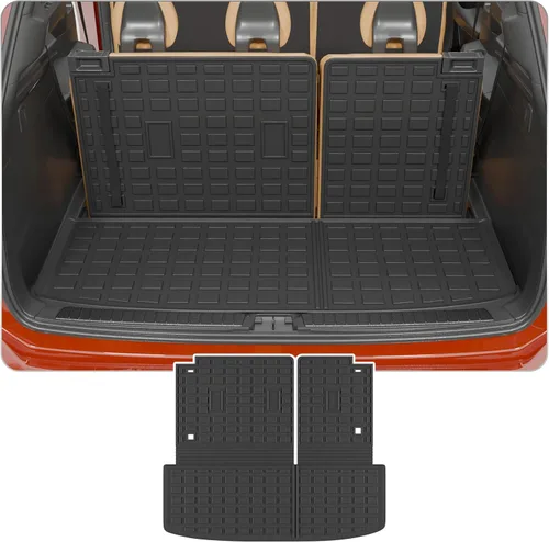 Vista 22 de alfombra de carga para maletero, protector de cubierta de asiento trasero de elastómero termoplástico (alfombra de maletero + alfombra de respaldo)