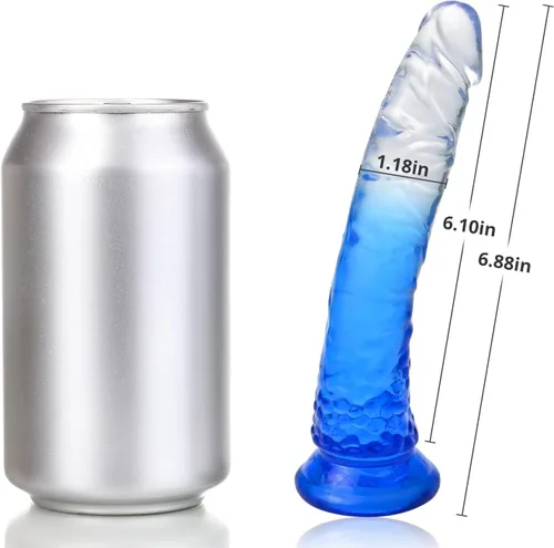 Vista 3 de Consolador realista de gelatina, consolador de punto G con fuerte ventosa para juego sin manos, pene flexible realista, juguete de masturbación