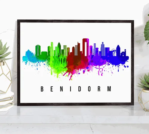 Vista 22 de Póster de Amsterdam Skyline Netherlands, pintura de paisaje urbano e impresión de monumentos, decoración para el hogar, oficina, 12 x 18 pulgadas