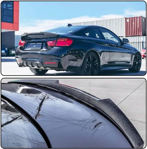 Vista 2 de Alerón de maletero de fibra de carbono para BMW Serie 4 F32 Coupé 2 puertas 2014-2020 420i 428i 430i 435i 440i Aleta de aleteo trasera de salida