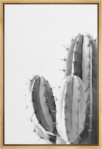 Vista 7 de Lienzo enmarcado para pared, diseño de rosa del desierto con pinchos, plantas florales suculentas, fotografía, arte moderno, primer plano