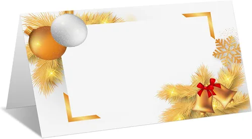 Vista 10 de Tarjetas editables con nombre – Paquete de 25 tarjetas de acompañante para fiesta de Navidad, boda o cena, fácil de plegar